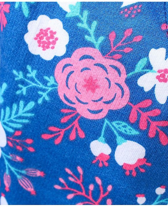 Babyhug Full Length Lounge Pants Flower Print - Blue