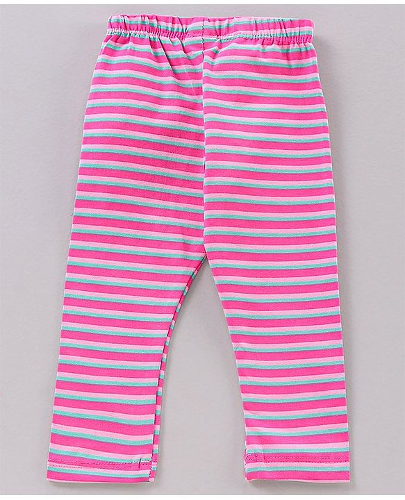 Babyhug Full Length Printed Leggings Pack of 3- Pink & Green