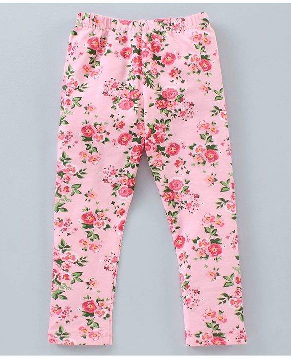 Babyhug Full Length Knit Lycra With Stretch Leggings Floral Print Pack of 3 - Multicolor - 6-9m Multi Color
