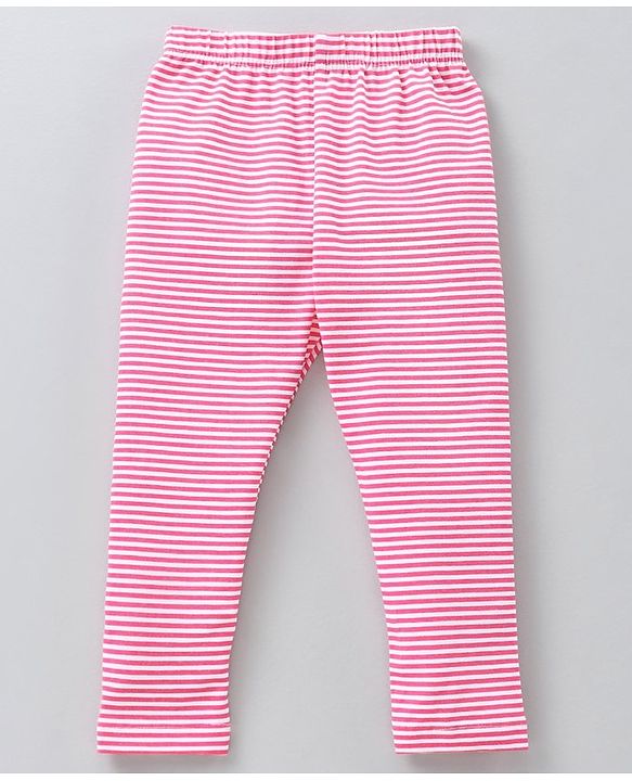 Babyhug Full Length Knit Lycra with Stretch Leggings Striped - Blue Pink