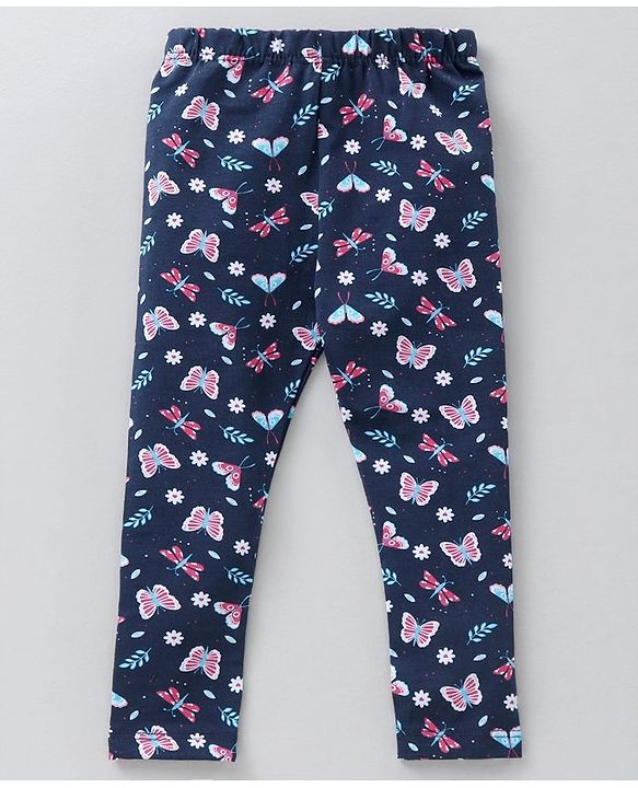 Babyhug Full Length Knit Lycra with Stretch Leggings Striped - Blue Pink