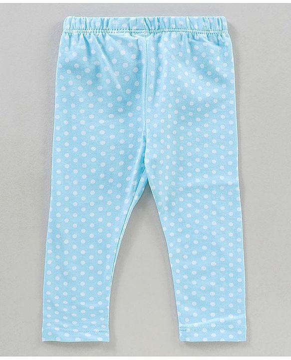 Babyhug Full Length Knit Lycra with Stretch Leggings Printed Pack of 3 - Blue Light and Dark Pink