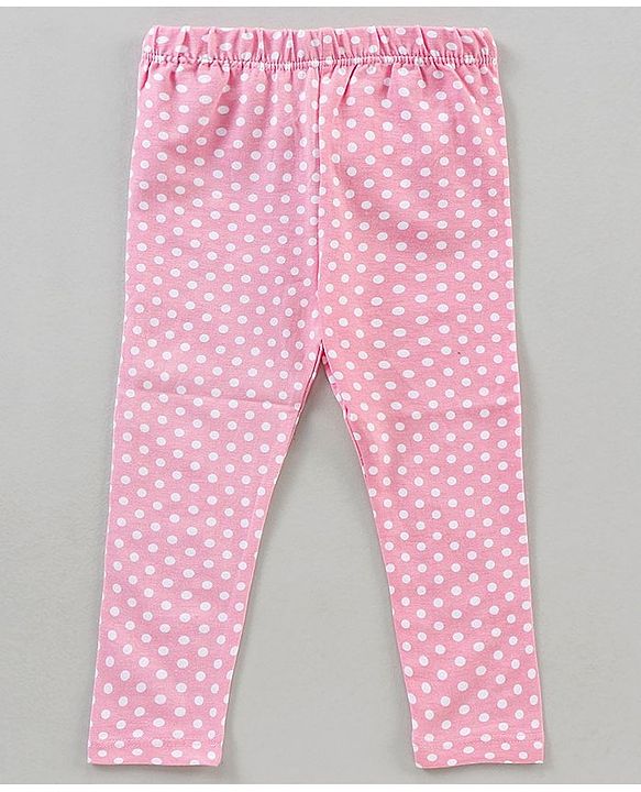 Babyhug Full Length Knit Lycra with Stretch Leggings Printed Pack of 3 - Blue Light and Dark Pink