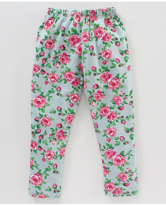 Babyhug Lycra Knit Flower Print Baby Leggings - Multicolour