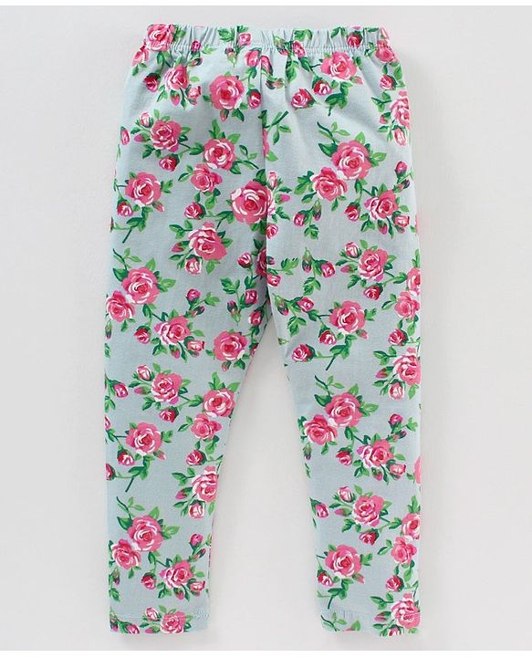 Babyhug Lycra Knit Flower Print Baby Leggings - Multicolour