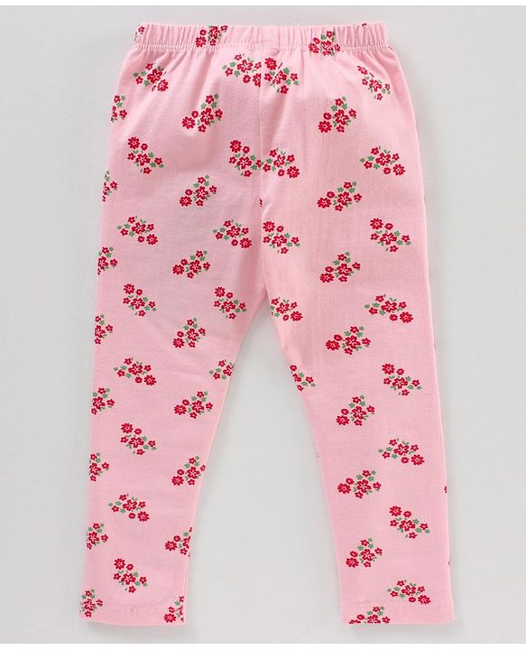 Babyhug Lycra Knit Flower Print Baby Leggings - Multicolour