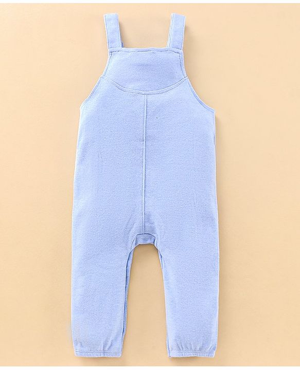 Babyhug Cap Sleeves Top & Dungaree Set Polka Dot & Minnie Mouse Print - Blue Pink
