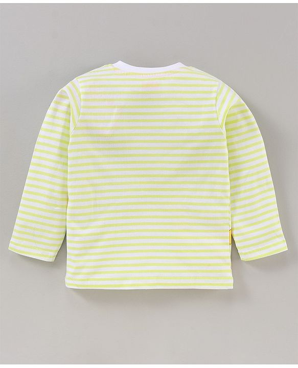 Babyhug Full Sleeves Cotton T-shirt with Dino Print - Light Yellow