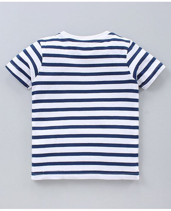 Babyhug Half Sleeves T-Shirts Multi Print Pack Of 3 - Blue White Red