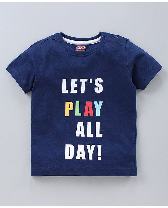 Babyhug Half Sleeves T-Shirts Multi Print Pack Of 3 - Blue White Red