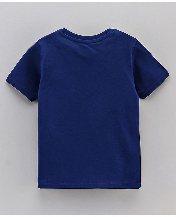 Babyhug Half Sleeves Striped Tees with Croc Print - Green Navy White