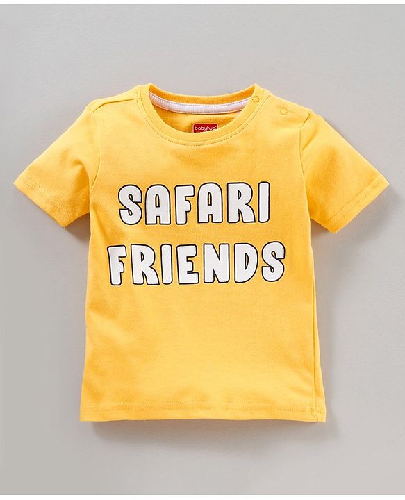 Babyhug Half Sleeves Stripes T-Shirt Animals Print Pack of 3 - Blue Yellow White