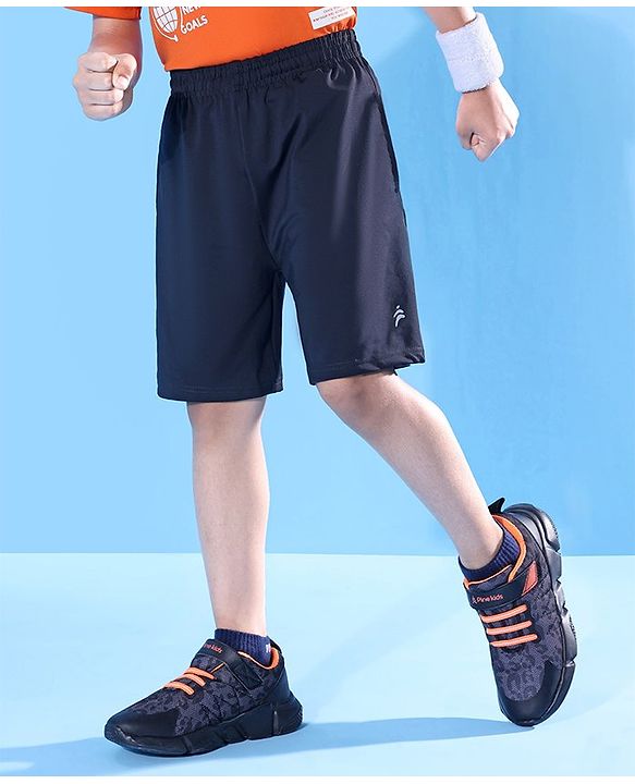 Pine Active Above Knee Length Solid Shorts - Navy