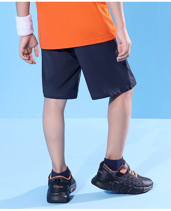 Pine Active Above Knee Length Solid Shorts - Navy