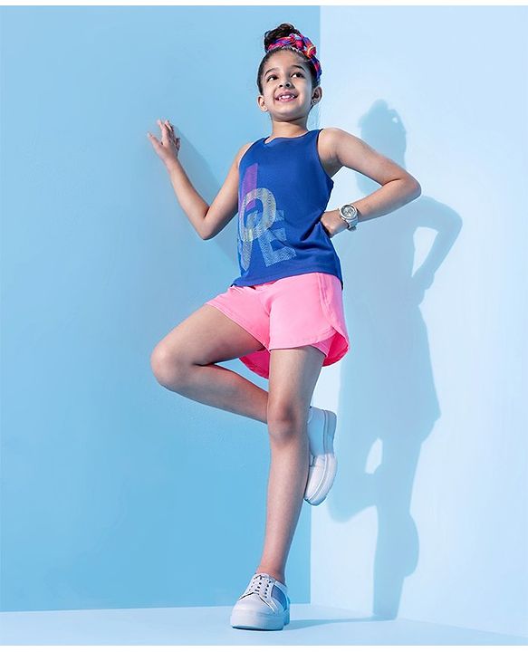 Pine Active Above Knee Length Solid Shorts - Pink