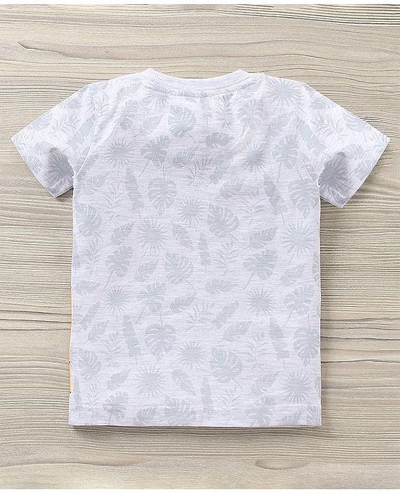Babyhug Half Sleeves Printed Tee and Shorts Set - White Yellow