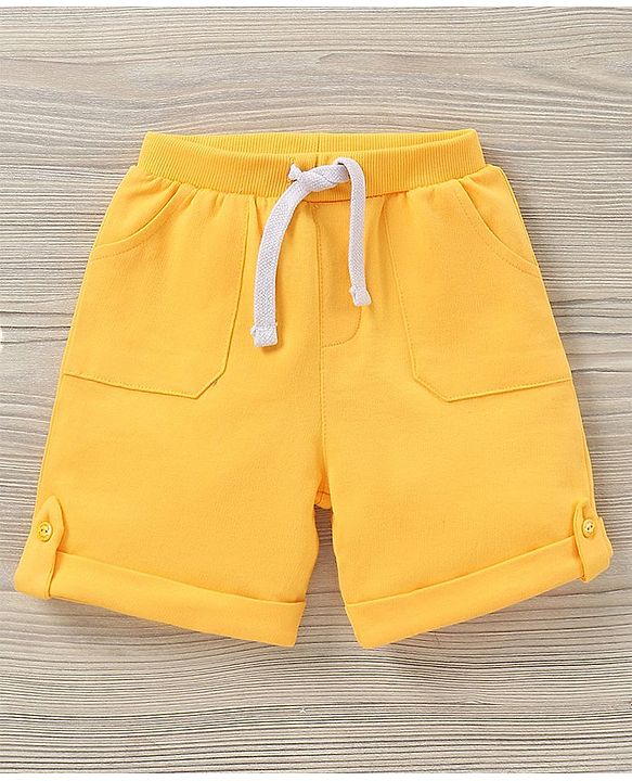Babyhug Half Sleeves Printed Tee and Shorts Set - White Yellow