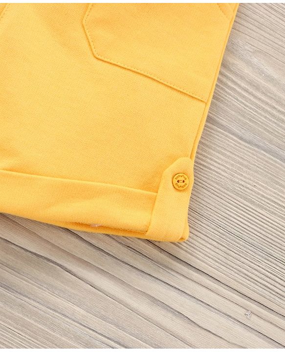 Babyhug Sleeveless T-Shirt and Shorts Set Astronaut Print - Blue Yellow - 18-24m Yellow