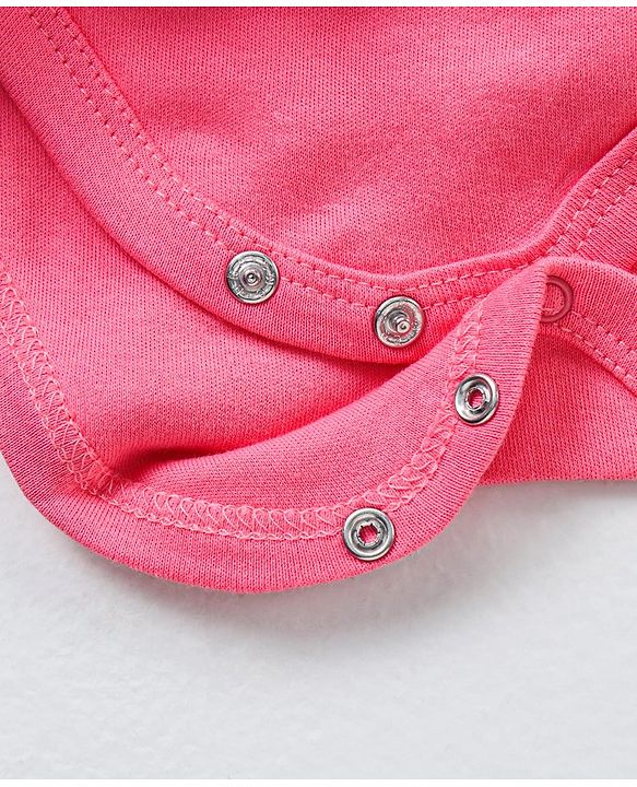Babyhug Singlet Sleeves Onesies with Hairband Snail Print - Pink
