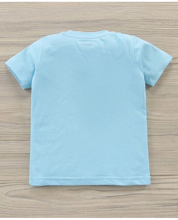 Babyhug Half Sleeves T-Shirt & Denim Shorts Set Multi Print - Blue