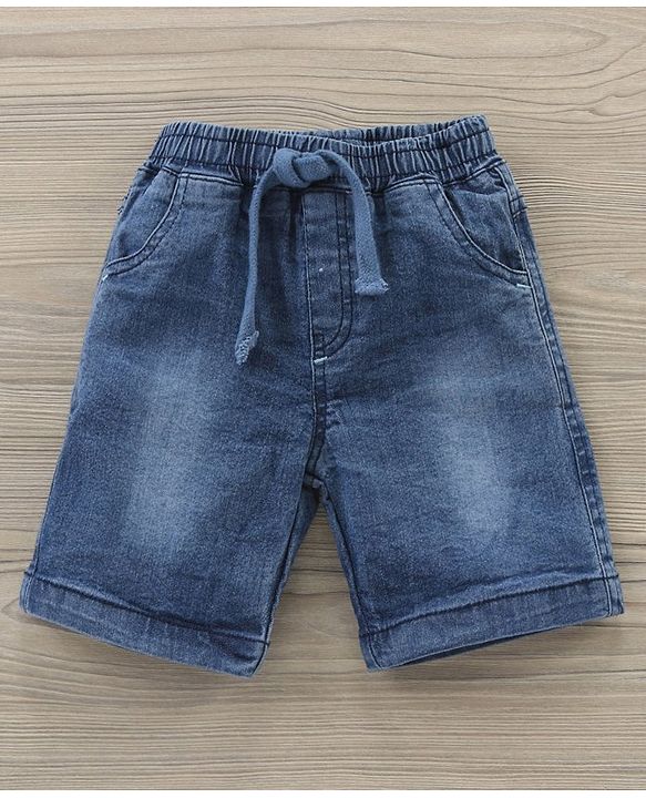 Babyhug Half Sleeves T-Shirt & Denim Shorts Set Multi Print - Blue