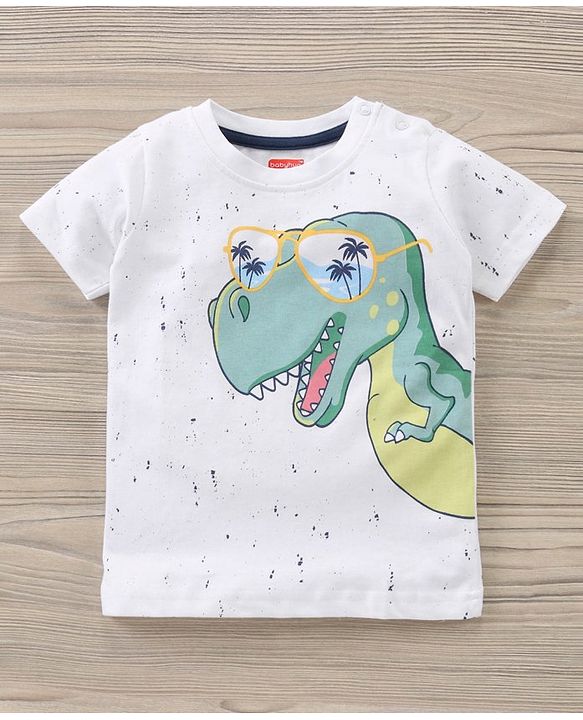 Babyhug Cotton Half Sleeves T-shirt And Denim Knee Length Bottom Wear  - Blue Whte - 18-24m Blue