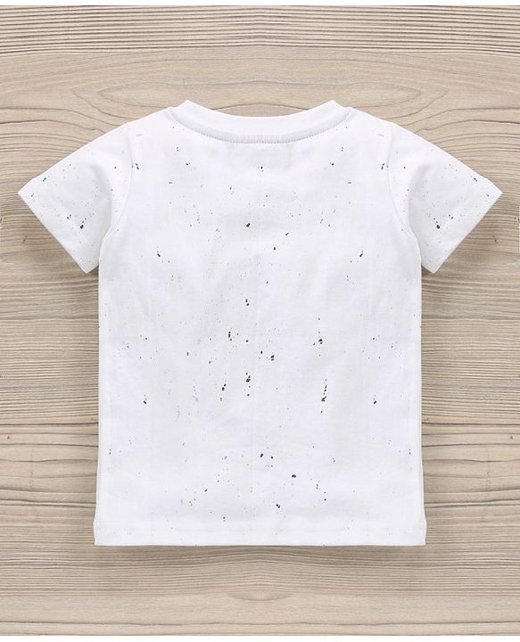 Babyhug Cotton Half Sleeves T-shirt And Denim Knee Length Bottom Wear  - Blue Whte - 18-24m Blue