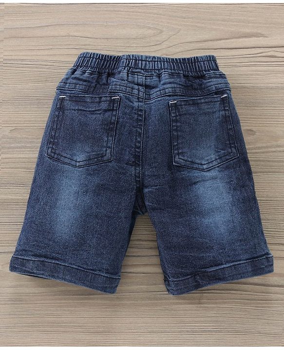 Babyhug Cotton Half Sleeves T-shirt And Denim Knee Length Bottom Wear  - Blue Whte - 18-24m Blue