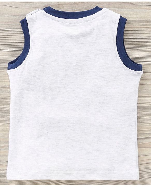 Babyhug Sleeveless Tee & Short Adventure Print - Blue
