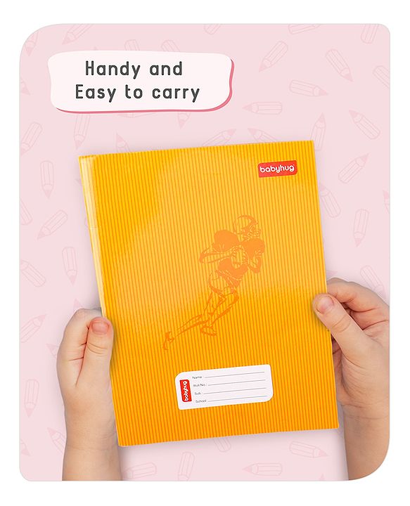 Babyhug Premium Brown Cover Four Lines Exercise Book Set Pack of 4 - 172 Pages Each