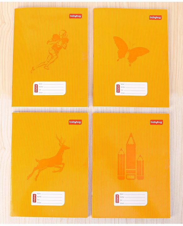 Babyhug Premium Brown Cover Four Lines Exercise Book Set Pack of 4 - 172 Pages Each