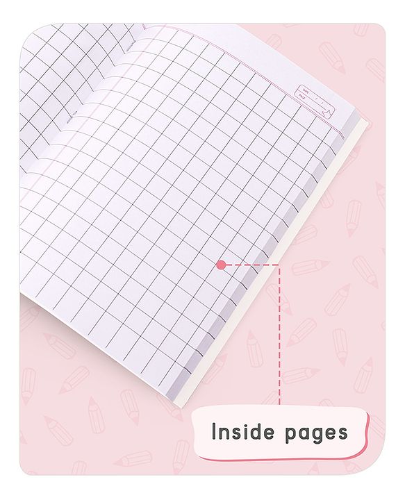 Babyhug Premium Brown Cover Square Lines Exercise Book Set Pack of 4 - 172 Pages Each