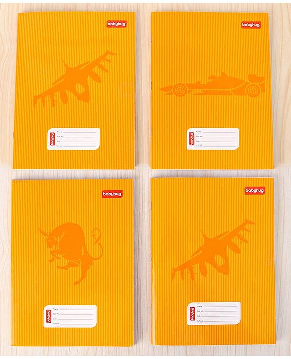 Babyhug Premium Brown Cover Square Lines Exercise Book Set Pack of 4 - 172 Pages Each