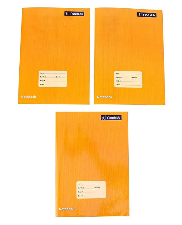 Pine Kids Premium A4 Brown Cover Single Line Ruled Exercise Notebook Set Pack of 3 - 172 Pages Each