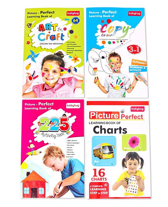 Babyhug Big Picture Early Learning Activity Books Pack Of 4 - English