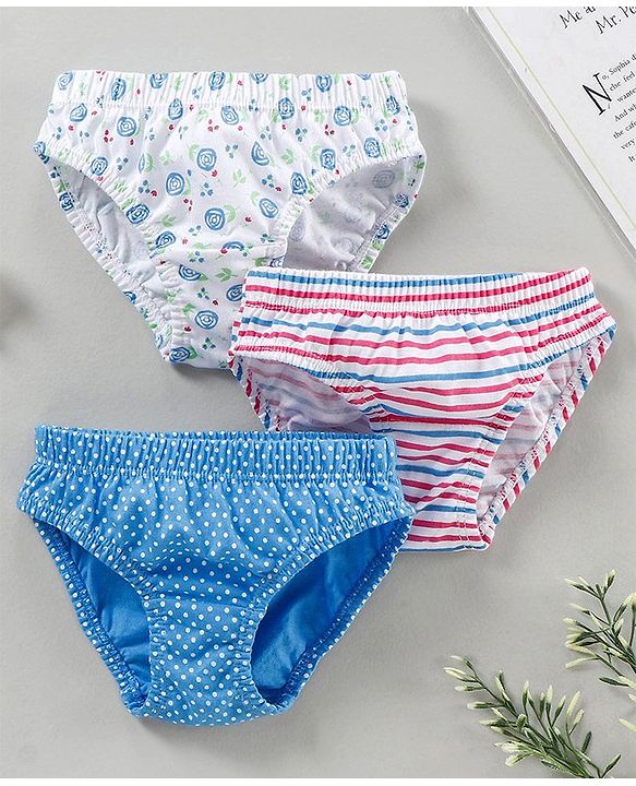 Babyhug 100% Cotton Panties Printed Pack of 3 - Multicolor