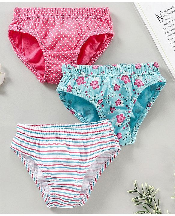 Babyhug 100% Cotton Panties Printed Pack of 3 - Multicolor