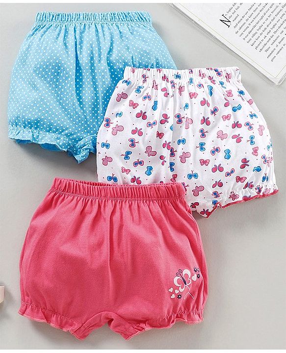 Babyhug 100% Cotton Printed Bloomers Pack of 3 - Multicolor