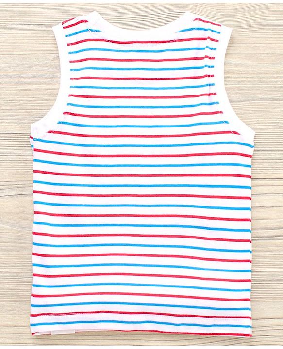 Babyhug Sleeveless & Half Sleeves T-Shirts & Shorts Set Beach & Stripes Print - Multicolour