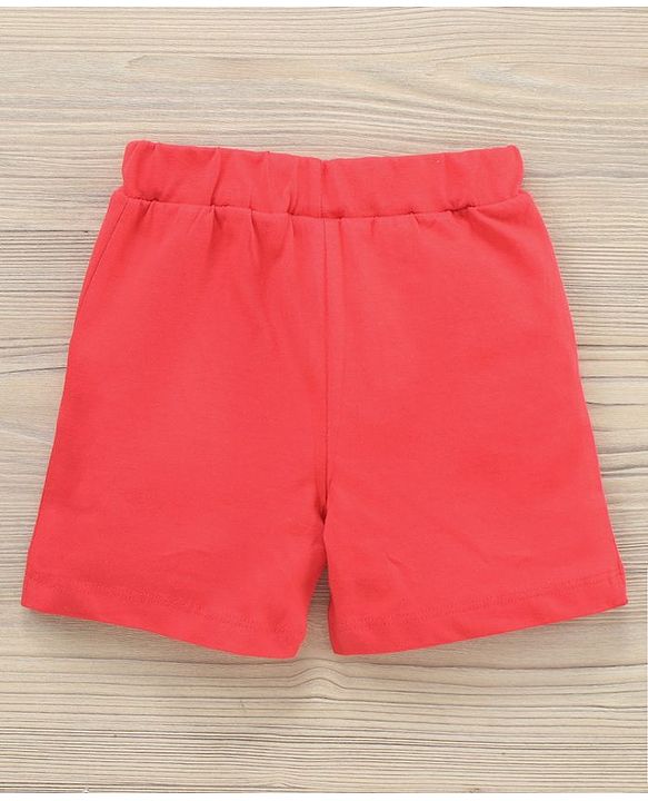 Babyhug Sleeveless & Half Sleeves T-Shirts & Shorts Set Beach & Stripes Print - Multicolour