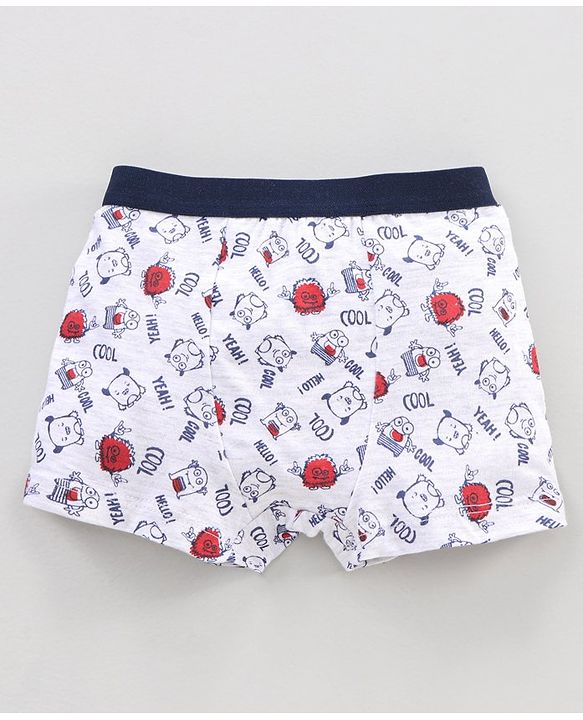 Babyhug 100% Cotton Briefs Set Printed Pack of 3 - Red White