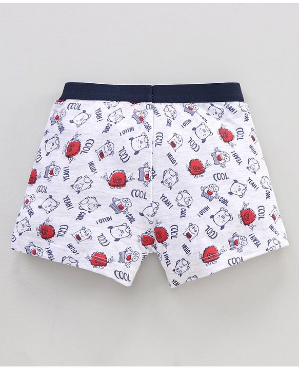 Babyhug 100% Cotton Briefs Set Printed Pack of 3 - Red White