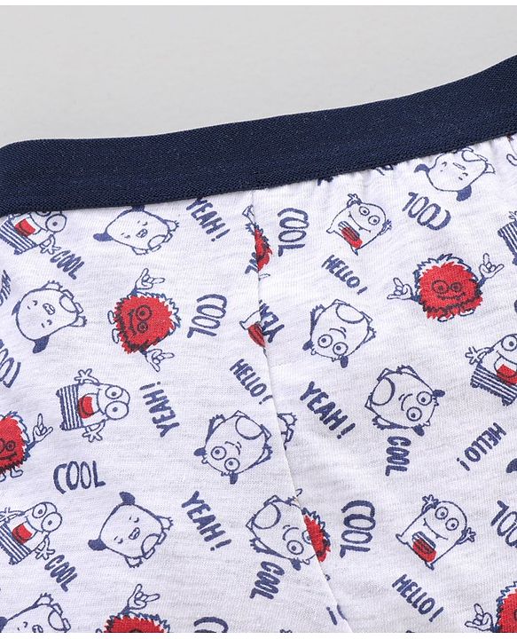 Babyhug 100% Cotton Briefs Set Printed Pack of 3 - Red White