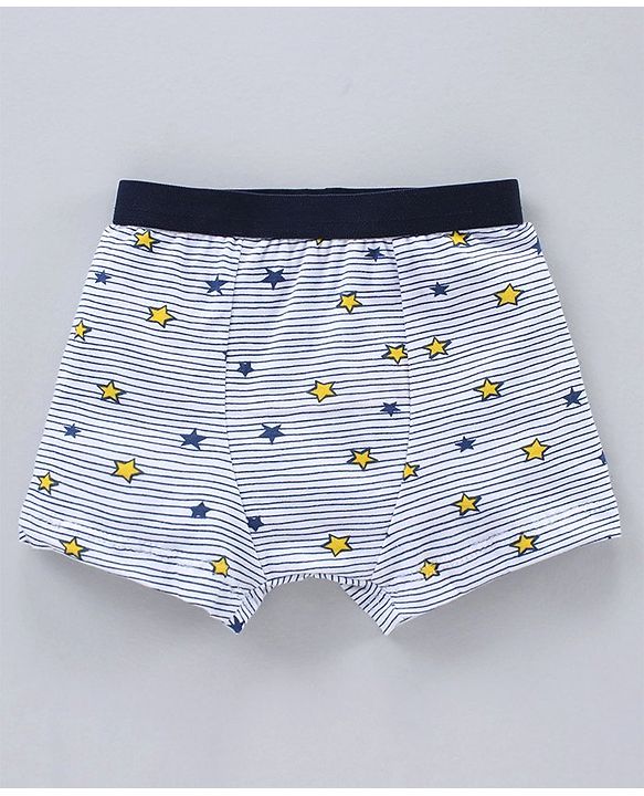 Babyhug Briefs Spacecraft Print Pack of 3 - Royal Blue Yellow White
