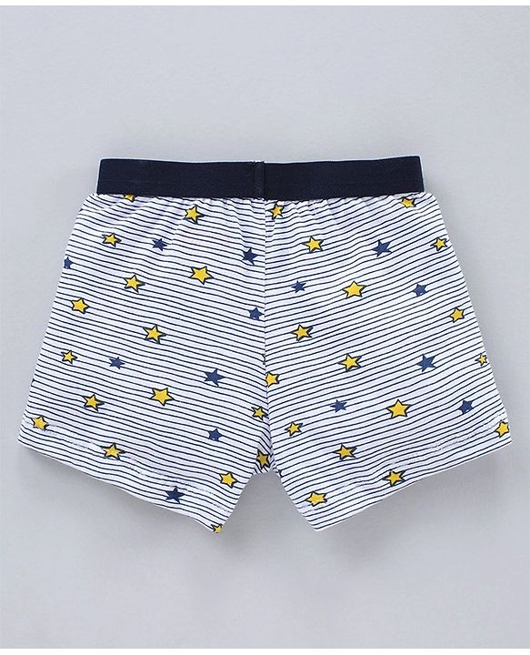 Babyhug Briefs Spacecraft Print Pack of 3 - Royal Blue Yellow White