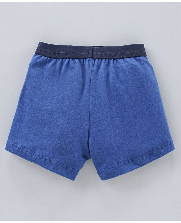 Babyhug Briefs Spacecraft Print Pack of 3 - Royal Blue Yellow White