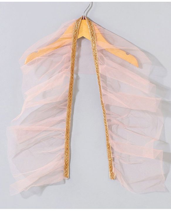 Babyhug Sleeveless Embroidered Choli Lehenga and Dupatta Set with Sequins - Yellow Peach - 18-24m Yellow