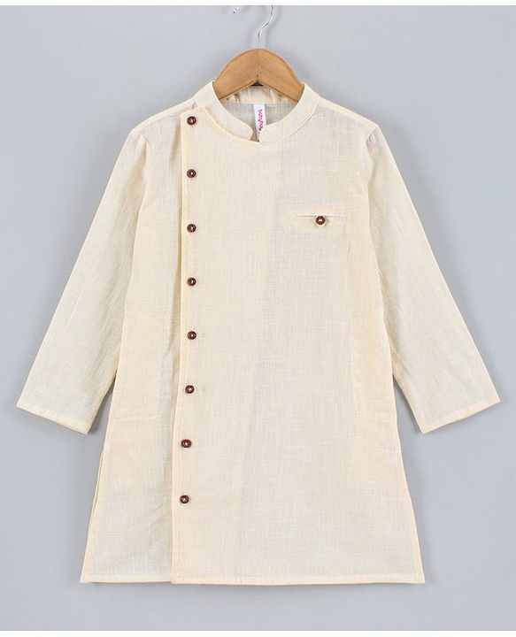Babyhug Full Sleeves Kurta Dhoti Set Solid - Off White