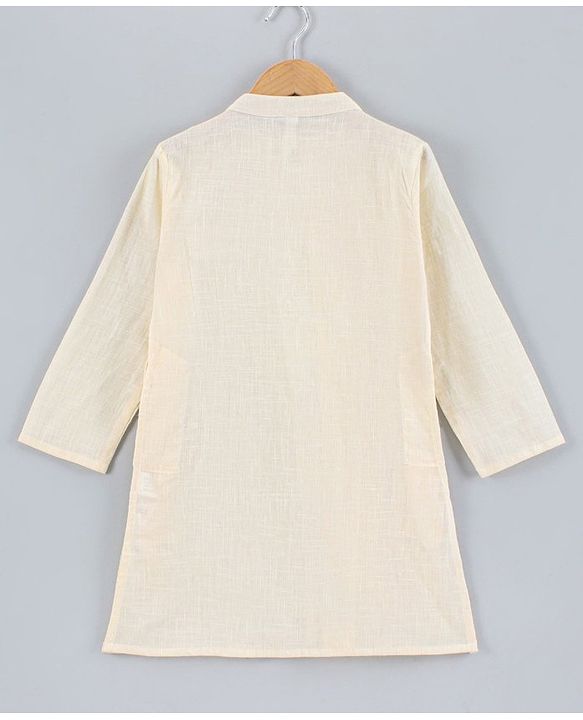 Babyhug Full Sleeves Kurta Dhoti Set Solid - Off White