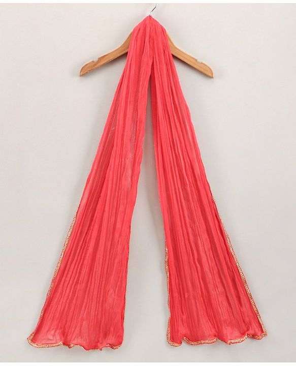 Babyhug Sleeveless Choli & Lehenga Set With Dupatta Ethnic Print - Red Blue